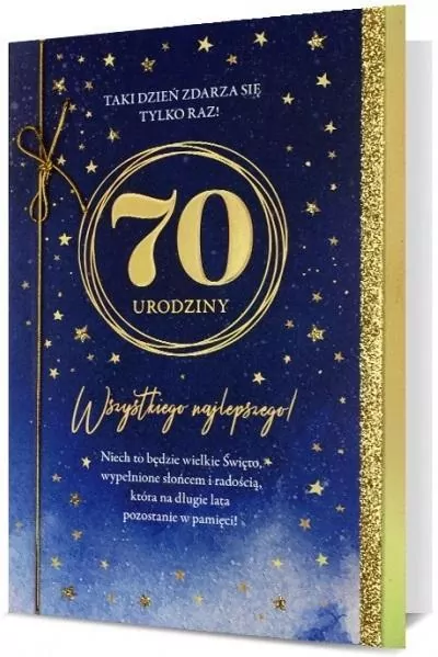 Karnet okolicznościowy B6. Urodziny 70. Pan Dragon - tantis.pl