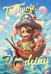 Karnet Urodziny pirat