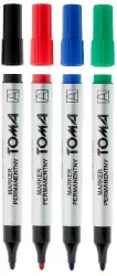 Marker permanentny okrągły mix 4 kolory TOMA