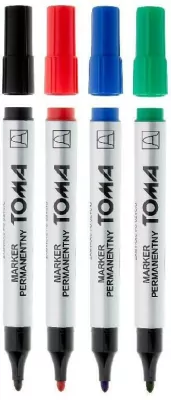 Marker permanentny okrągły mix 4 kolory TOMA