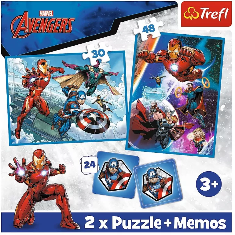 Trefl. Puzzle 2w1. Avengers. Bohaterowie w akcji - tantis.pl