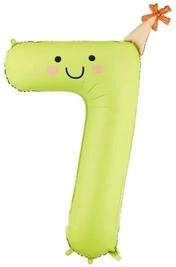 Balon foliowy Cyfra 7 jasny zielony 86cm - tantis.pl