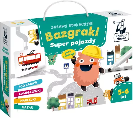 Super pojazdy. Zabawy edukacyjne. Bazgraki