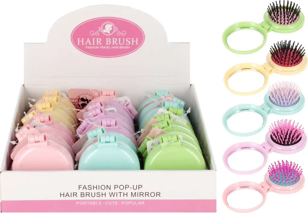 Szczotka do włosów z lusterkiem 8cm 1szt.mix - tantis.pl