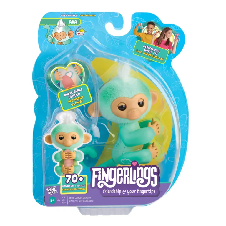 Małpka Fingerlings Ava seledynowa - tantis.pl