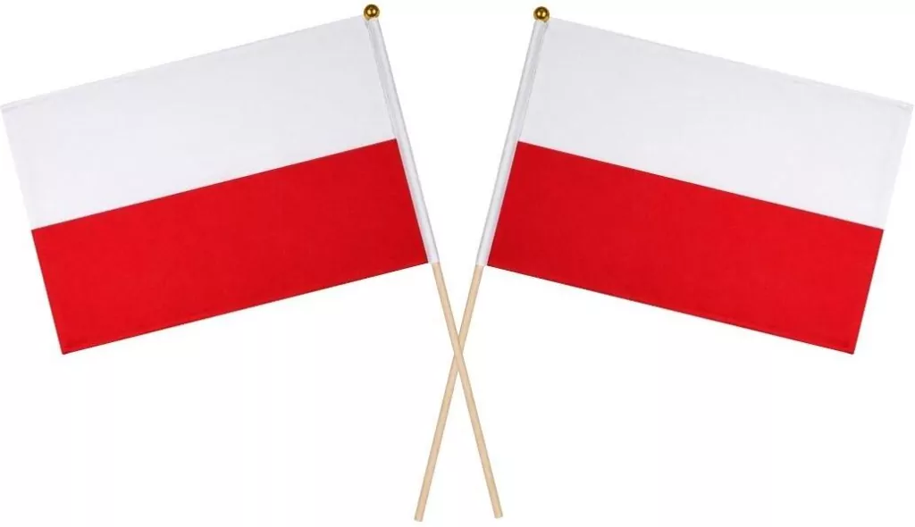 Flaga polski chorągiewka 14x21cm 2szt - tantis.pl
