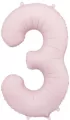 Balon foliowy cyfra 3 86cm jasny różowy - tantis.pl