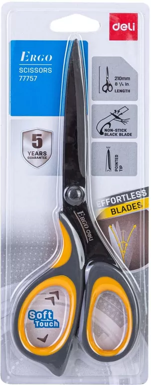 Nożyczki 21cm Soft Touch DELI - tantis.pl