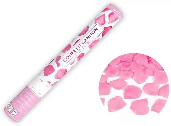 Tuba z płatkami róż różowy 40cm - tantis.pl