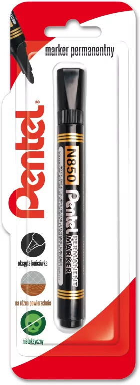 Marker permenentny z okrągłą końcówką. Czarny 1 szt - tantis.pl