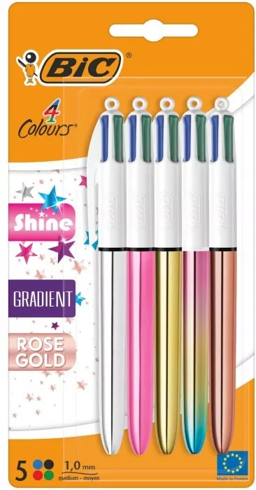 Długopis Colours Shine Gradient AST 5szt BIC - tantis.pl