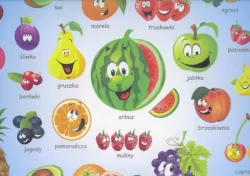 Podkładka na biurko. Poznaję owoce