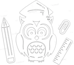 Dekoracje szkolne - Sowa witraż duża 4el