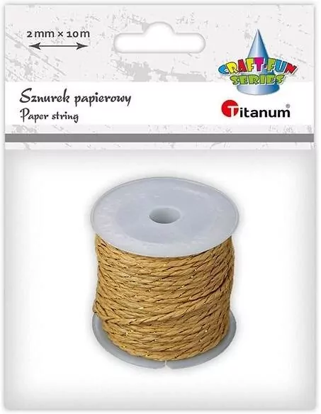 Sznurek papierowy 2mm 10m brązowo-złoty - tantis.pl