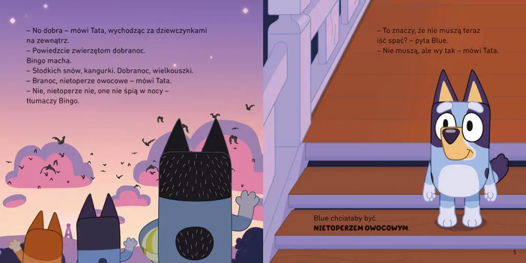 Dobranoc, owocowy nietoperzu. Moja czytanka. Bluey - tantis.pl