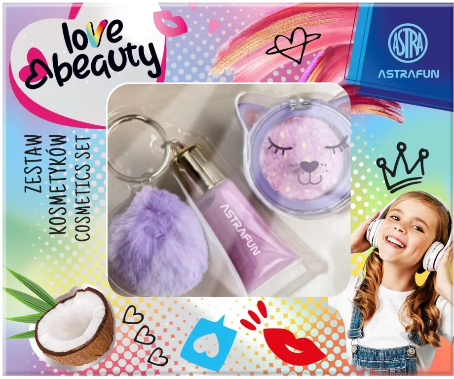Zestaw kosmetyków i gadżetów 3el kokos ASTRAFUN - tantis.pl