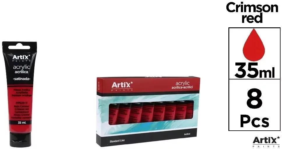 Farba akrylowa czerwień karmazynowa 35ml - tantis.pl