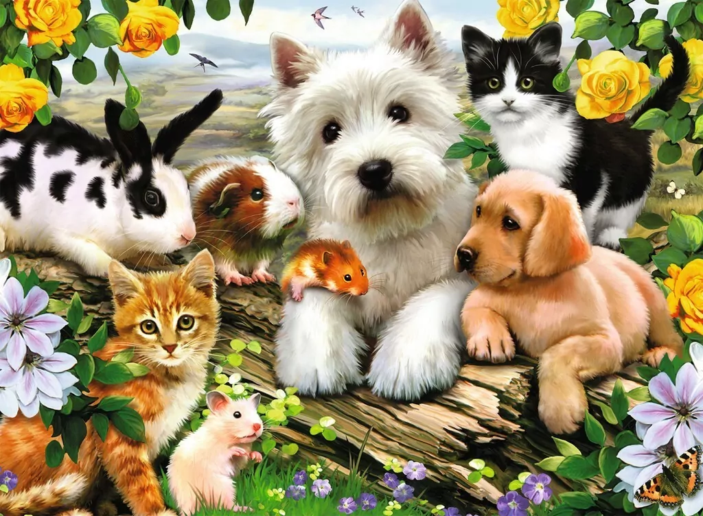 Puzzle 300 XXL Szczęśliwe zwierzęta - tantis.pl
