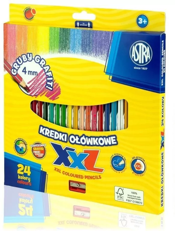 Kredki ołówkowe heksagonalne. 24 kolory - tantis.pl