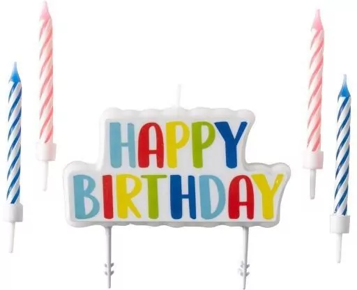 Zestaw świeczek urodzinowych happy birthady 4szt. - tantis.pl