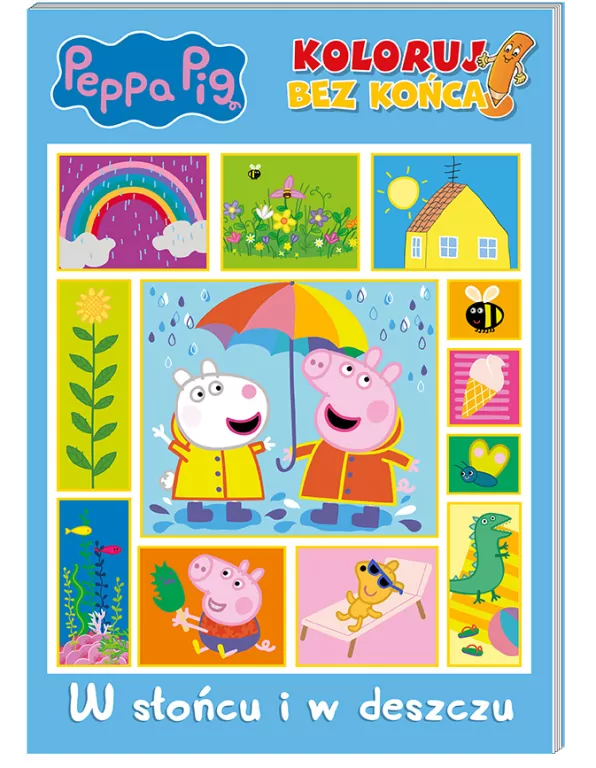 Peppa Pig. W słońcu i w deszczu. Koloruj bez końca. Cz.3 - tantis.pl