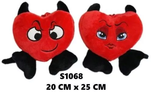 Poduszka Serce diabełek z ogonem 20x25cm MIX - tantis.pl
