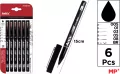 Marker precyzyjny kaligraficzny brush czarny 6szt.blister - tantis.pl