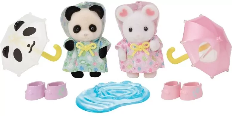 Sylvanian Families Przedszkole Spacer z parasolkami Baby Trio 5748 - tantis.pl