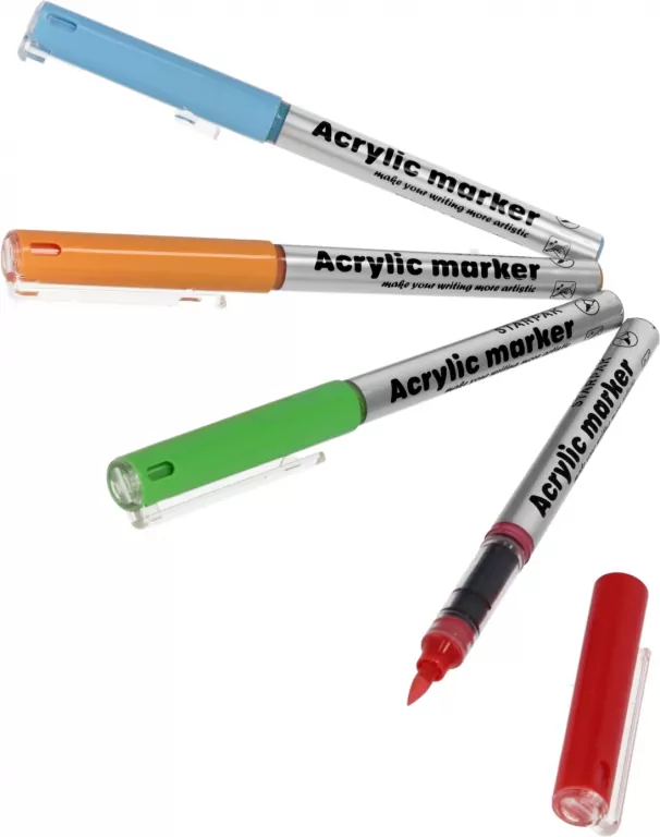 Marker akrylowy w pędzelku 4 kolory - tantis.pl
