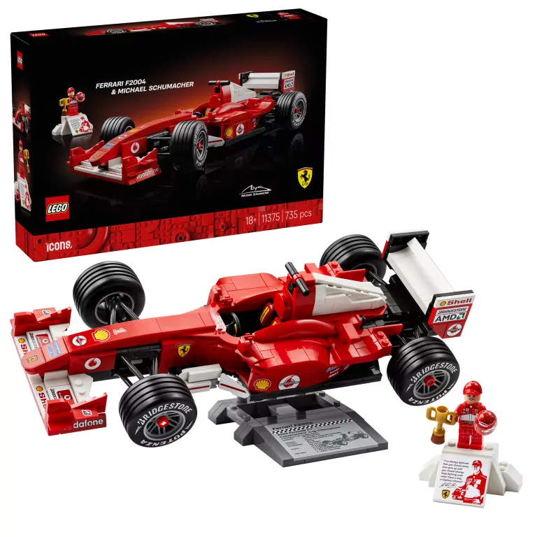 LEGO® Icons. Ferrari F2004 i Michael Schumacher 11375 - tantis.pl