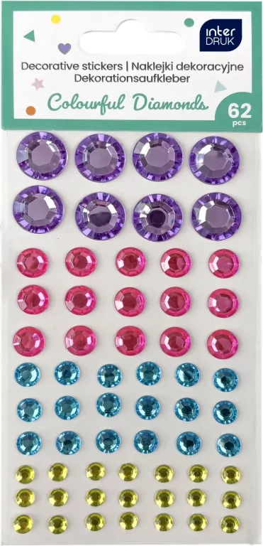 Naklejki dekoracyjne 62szt Colourful Diamonds - tantis.pl