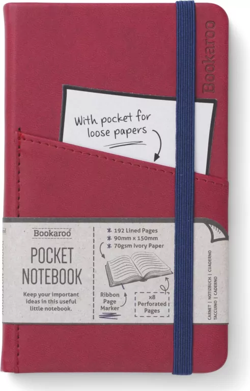 Notatnik A6. Bookaroo. Journal Pocket. Bordowy - tantis.pl