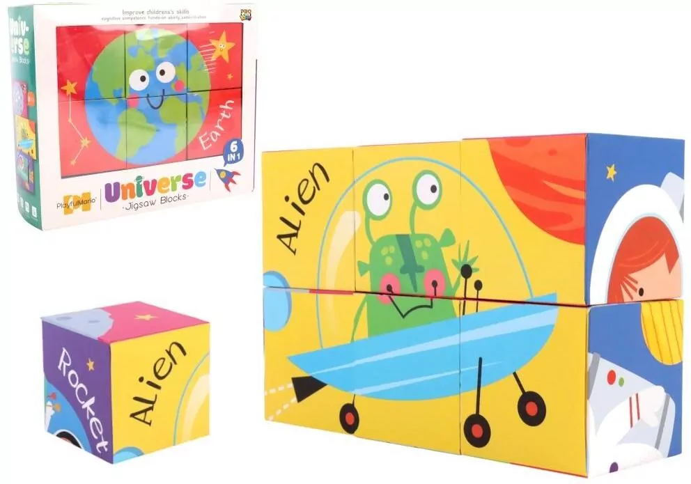 Klocki puzzle dla dzieci 6el MIX - tantis.pl