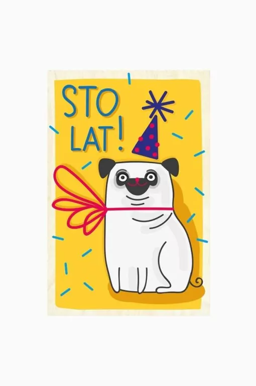 Karnet - Urodzinowy Mops - tantis.pl