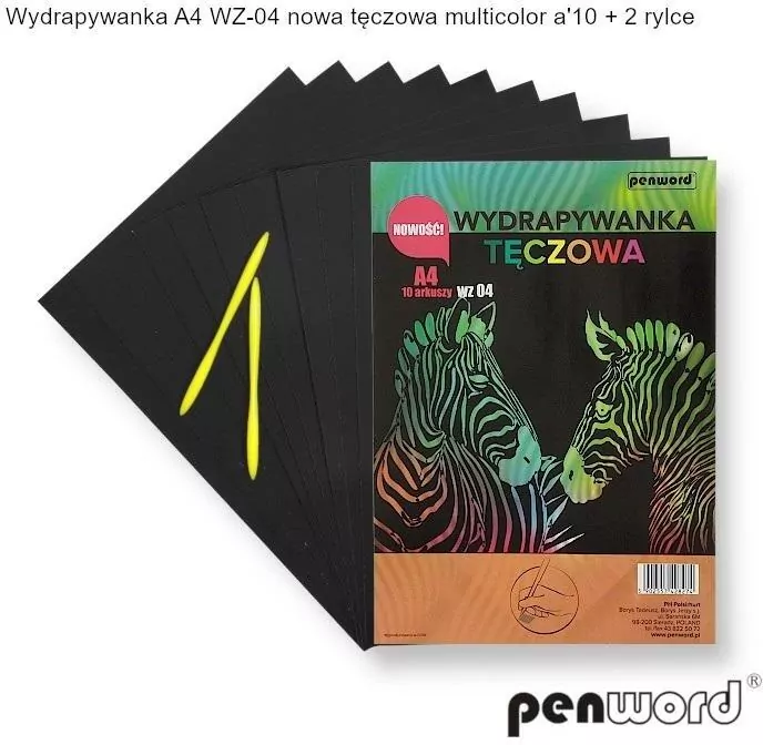 Wydrapywanka tęczowa A4. 10 arkuszy - tantis.pl