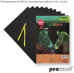 Wydrapywanka tęczowa A4. 10 arkuszy