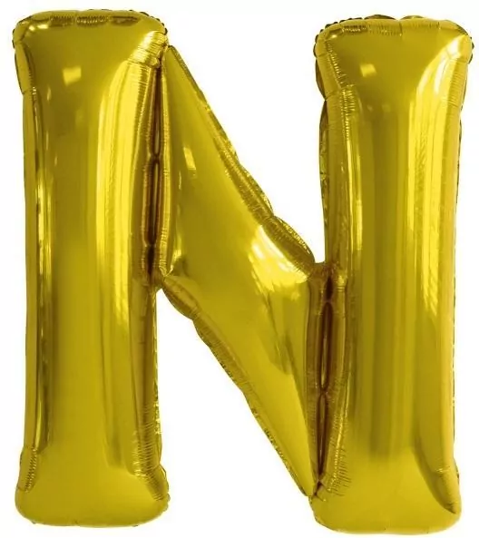 Balon foliowy litera N złota 79x86cm - tantis.pl