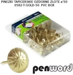 Pinezki tapicerskie ozdobne. Złote