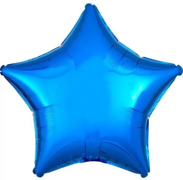 Balon foliowy metalik niebieski gwiazda 48cm - tantis.pl