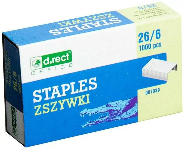 Zszywki 26/6 1000 szt.  D.RECT - tantis.pl