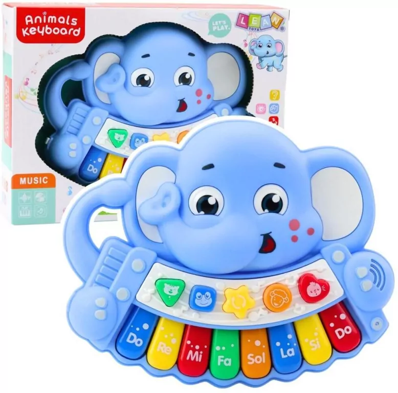 Pianinko interaktywne słonik niebieskie - tantis.pl