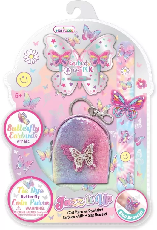 Słuchawki+portfelik+bransoletka slap Motylki - tantis.pl