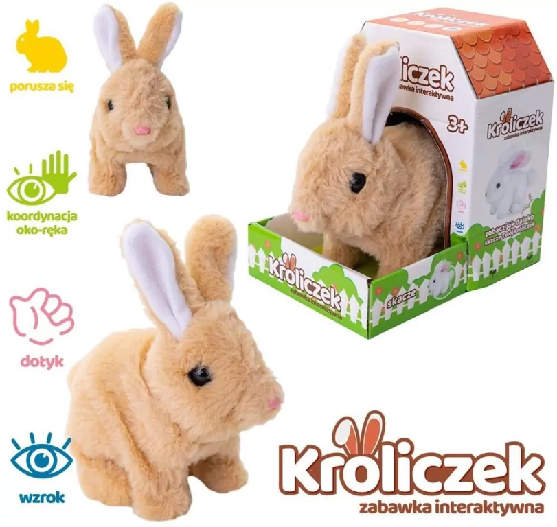 Króliczek na baterie, brązowy - tantis.pl