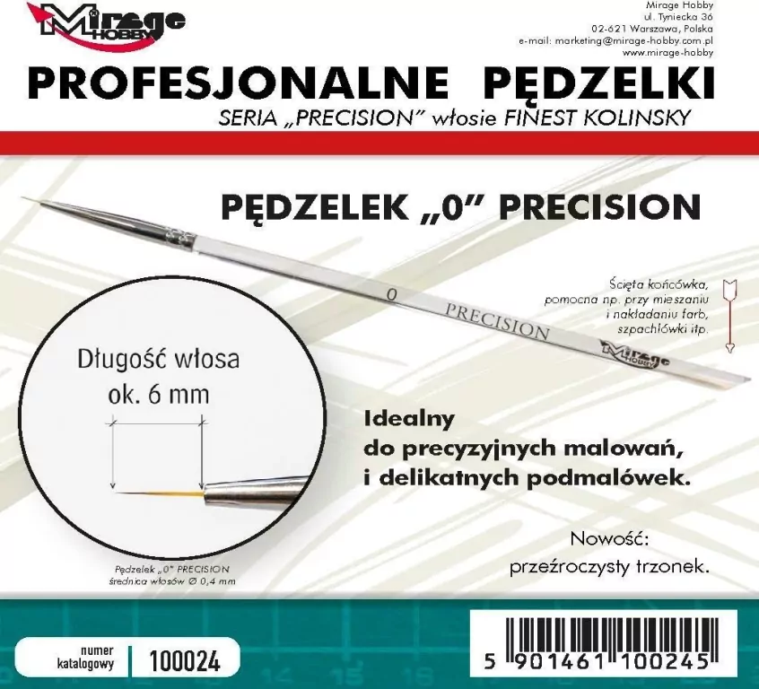 Pędzelek Precision Kolinsky 0 - tantis.pl