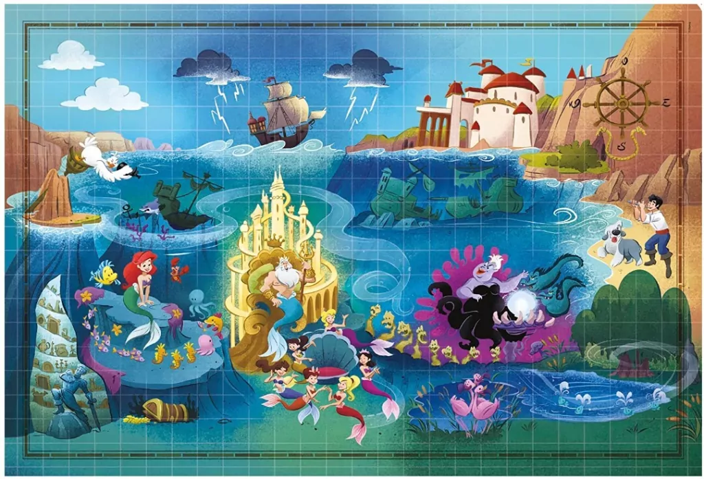 Puzzle 1000. Compact. Maps. Disney. Little Mermaid - tantis.pl
