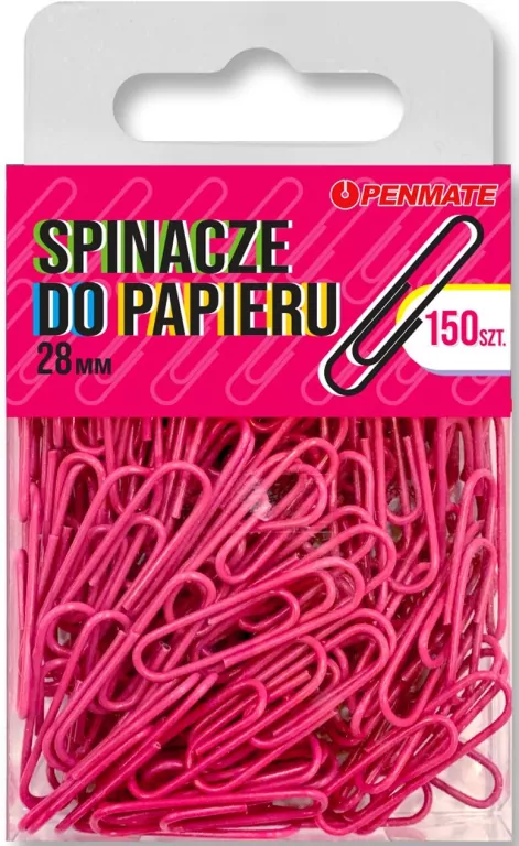 Spinacze do papieru 28mm różowe - tantis.pl