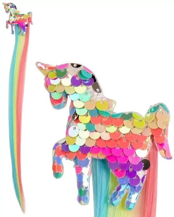 Doczepiane kolorowe pasemka z jednorożcem - tantis.pl