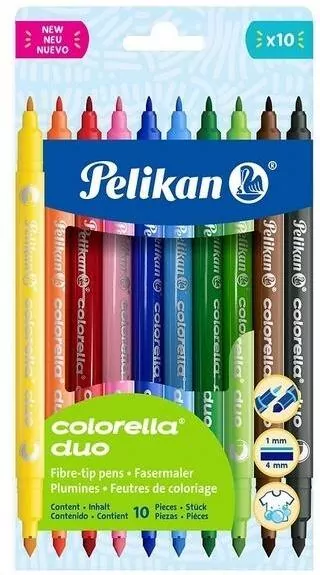 Flamastry Colorella Duo dwustronne 10kol. PELIKAN - tantis.pl