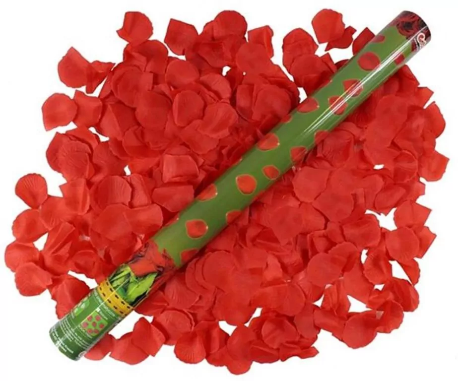 Konfetti pneumatyczne tekstylne płatki róż czerw. - tantis.pl