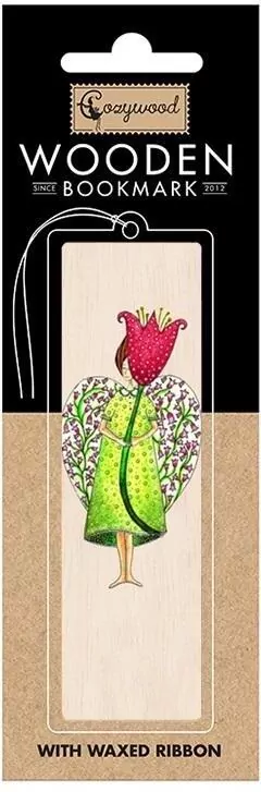 Zakładka drewniana. Anioł z kwiatem. - tantis.pl